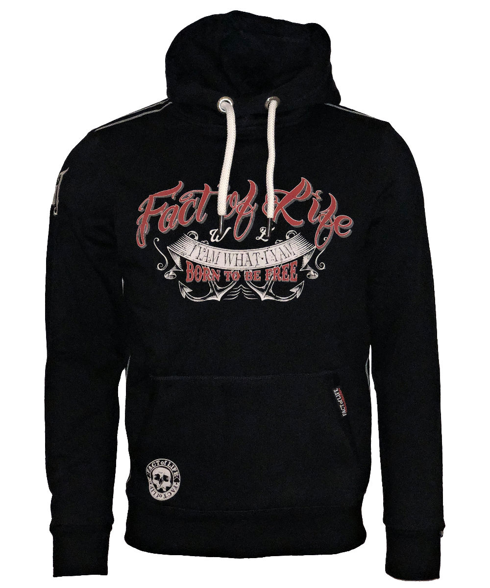 Fact of Life Hoodie "Born to Be Free" SH-05 black