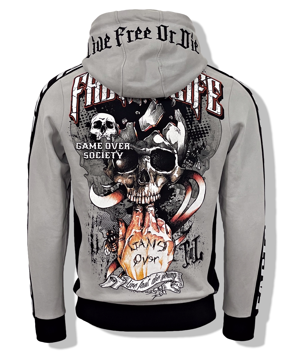 Fact of Life Hoodie SH-10 Game Over light grey