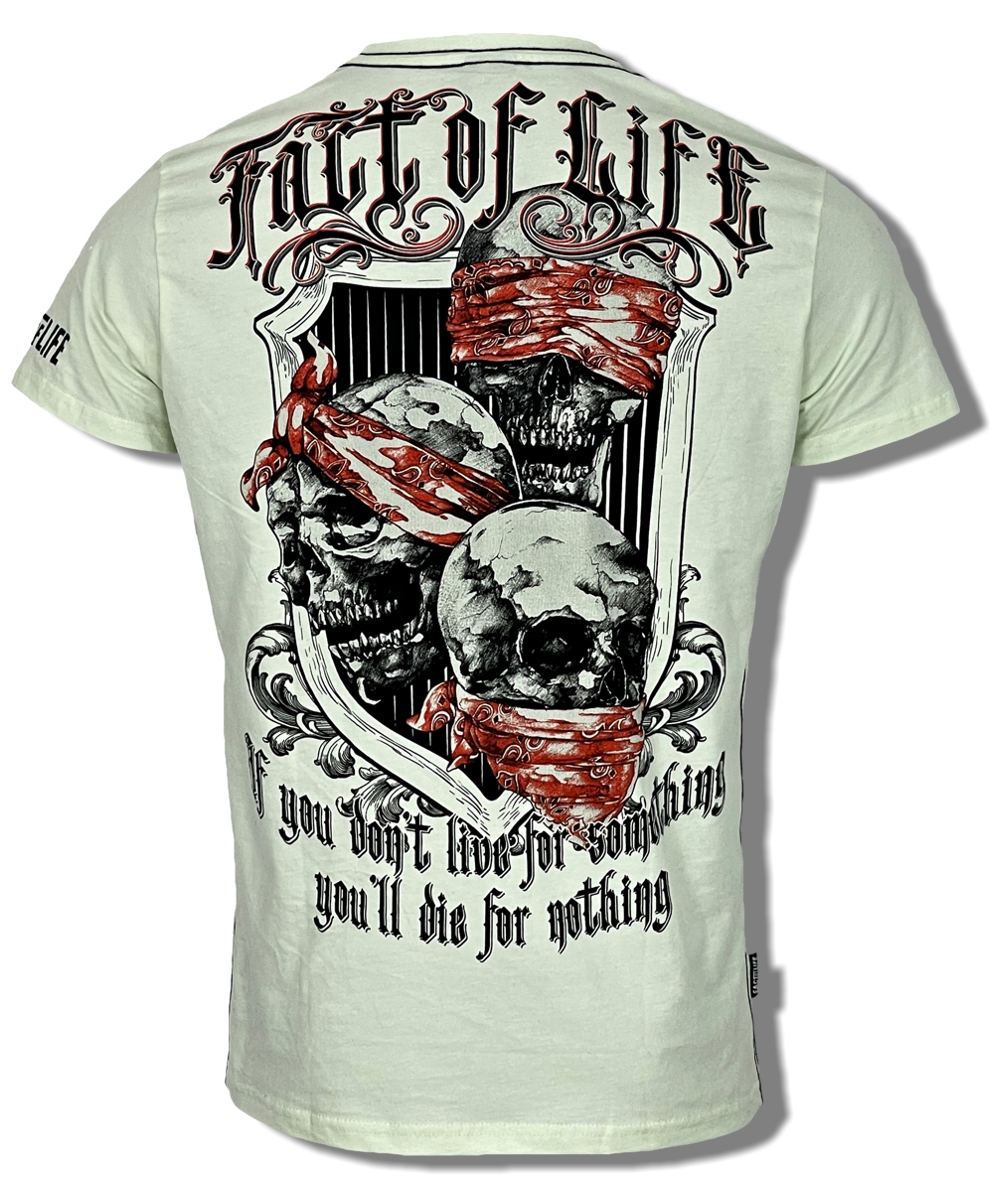 Fact of Life T-Shirt „Three Wise Skulls“ TS-51 pastel green