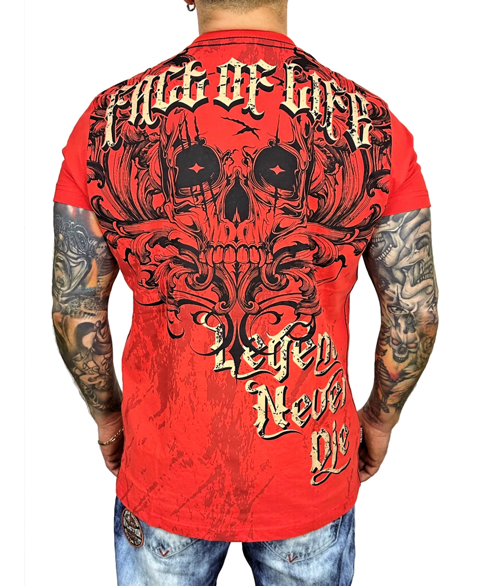 Fact of Life T-Shirt „Legends Never Die“ TS-70 fiery red | Fact of Life