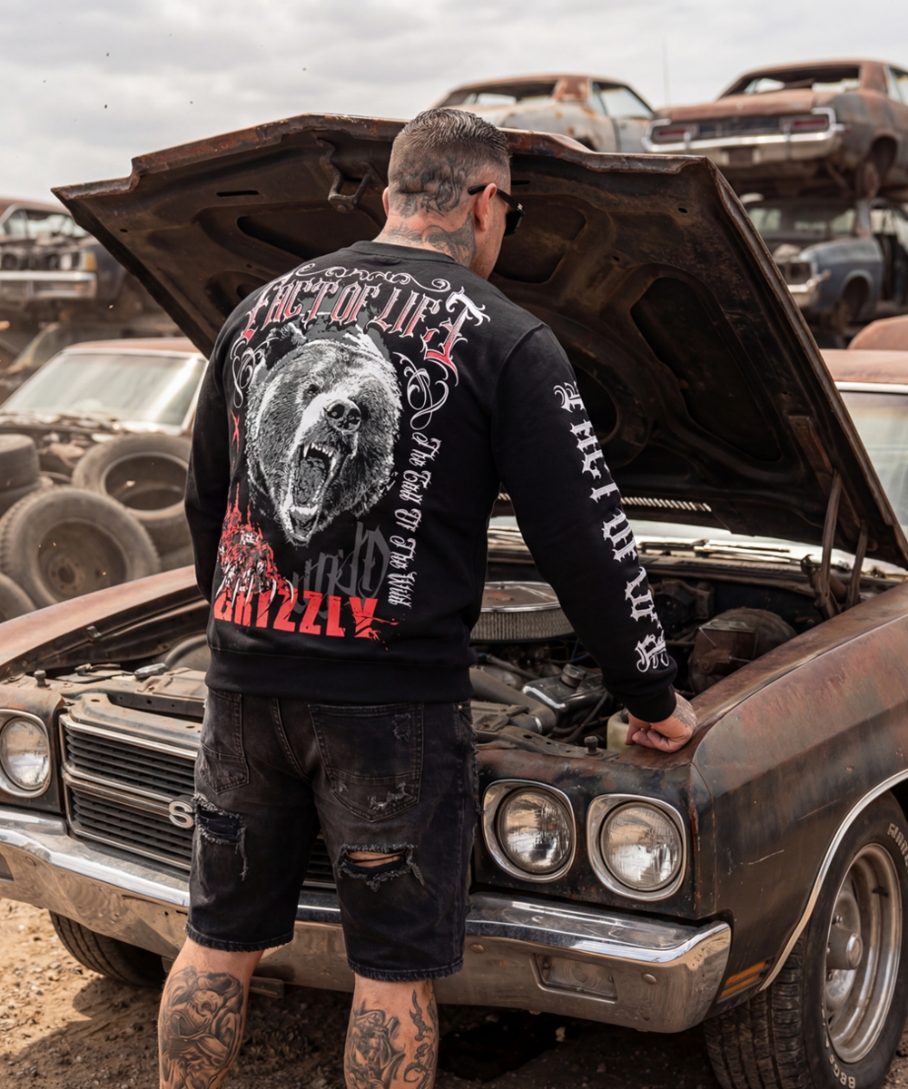 Fact of Life Sweat-Shirt „Grizzly“ SP-04 black