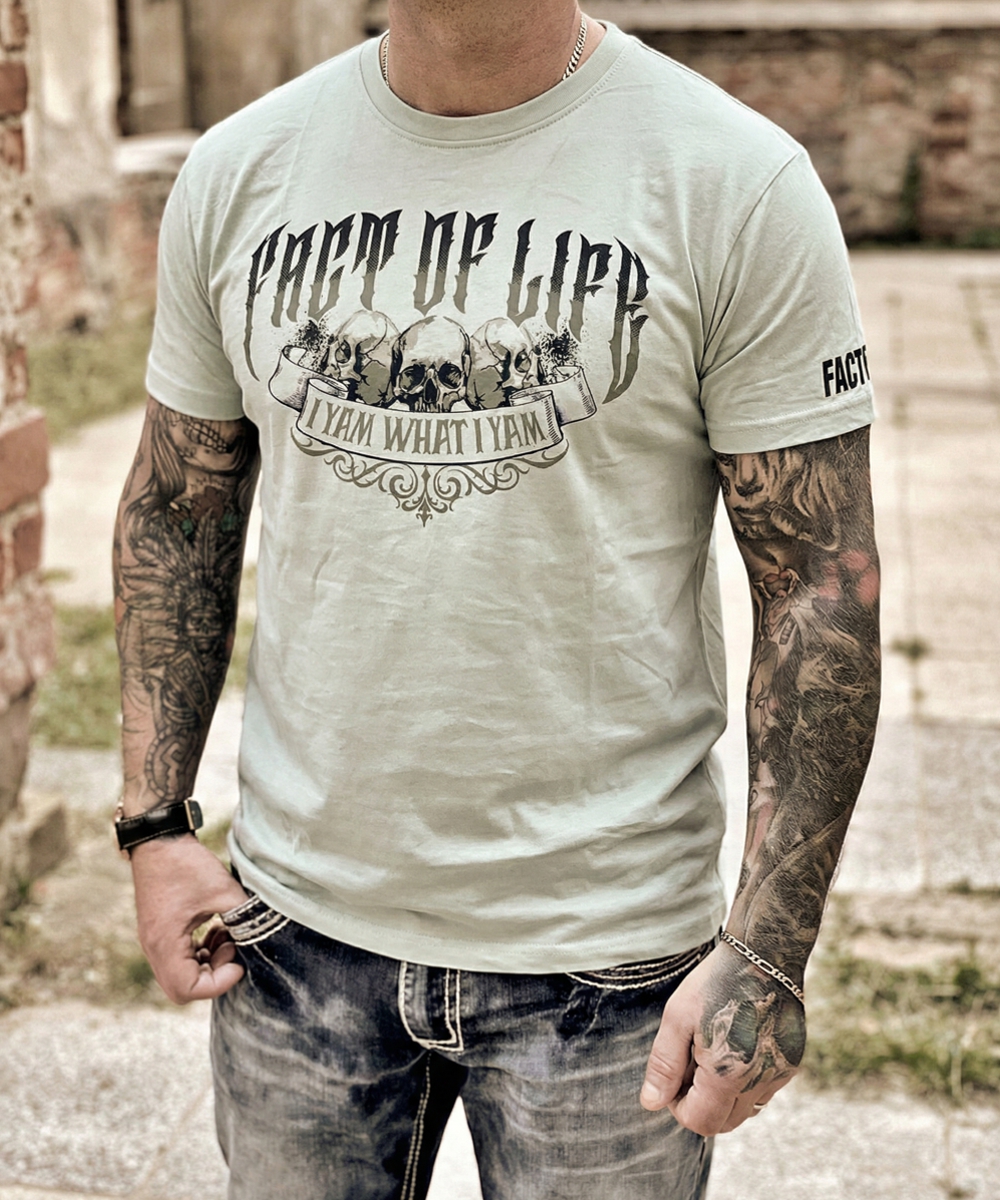 Fact of Life T-Shirt "I Yam What I Yam" TS-90 mineral gray – Bild 2