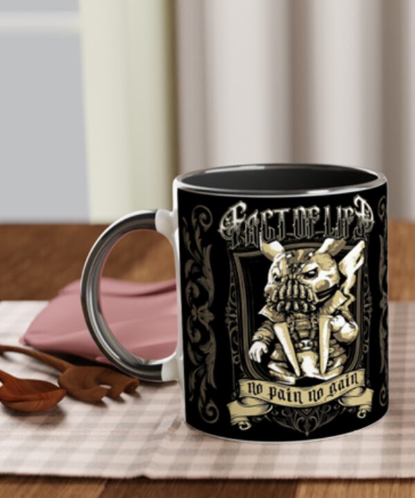 Fact of Life Tasse, No Pain No Gain, Cartoon, Tattoo Design Art
