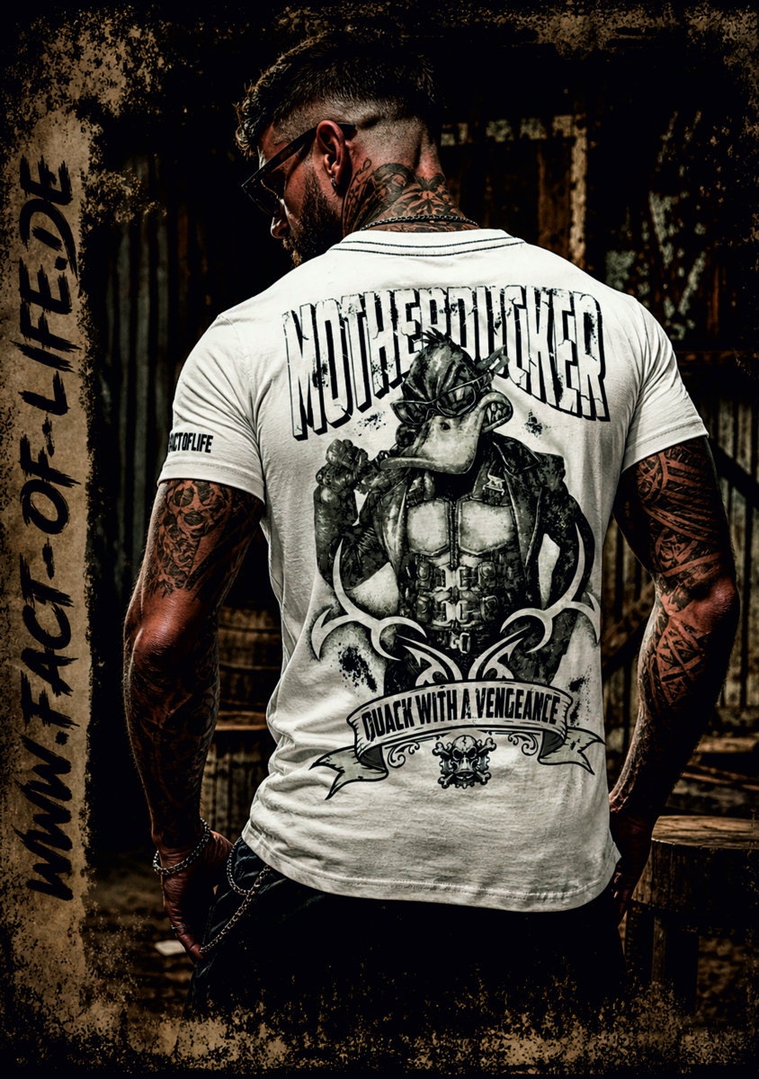 TS-91 Shirt Fact of Life mineral grey Löwen, Totenkopf Design